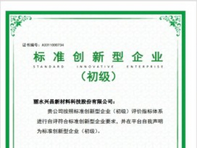 全縣首家！遂昌一企業(yè)通過國家級標準創(chuàng)新型企業(yè)認定